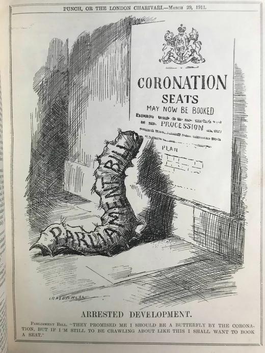 1911年1-6月 英国讽刺漫画杂志《笨拙》 数百幅插图  漆布精装16开 商品图5