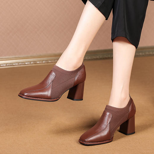 方头深口单鞋，大码时尚高跟鞋XYM-k417 商品图5