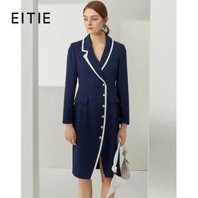 EITIE爱特爱新款优雅舒适显瘦开叉连衣裙C2107844