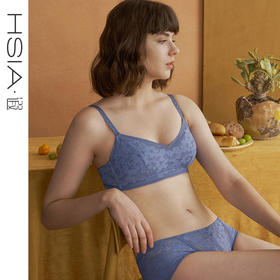 HSIA遐无钢圈内衣女薄夹棉防凸点向阳花开蕾丝全罩杯大胸显小文胸