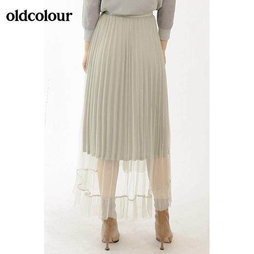 oldcolour秋季气质浅色系百搭中长款纱裙M31063173 商品图1