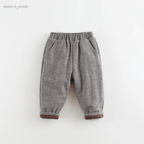 马克珍妮新款冬装 男童温暖绵羊毛萝卜裤 儿童棉裤210828