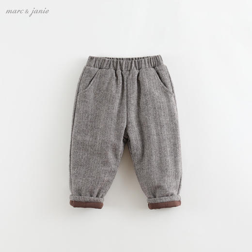 马克珍妮新款冬装 男童温暖绵羊毛萝卜裤 儿童棉裤210828 商品图0