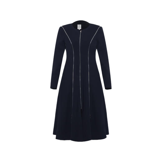 【散尾葵】拉链拼接两穿设计黑色撞色连衣裙/0000762 商品图4