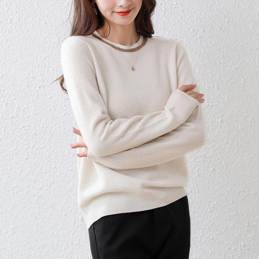 丁摩 纯羊毛圆领长袖毛衣21207 商品图0