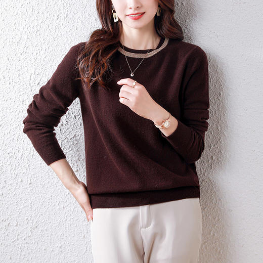 丁摩 纯羊毛圆领长袖毛衣21207 商品图9