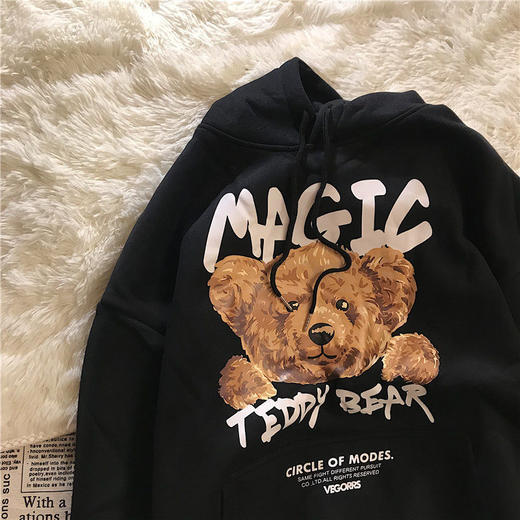 加绒春季新款连帽卫衣男女ins潮流韩版宽松2021年情侣装外套 商品图0