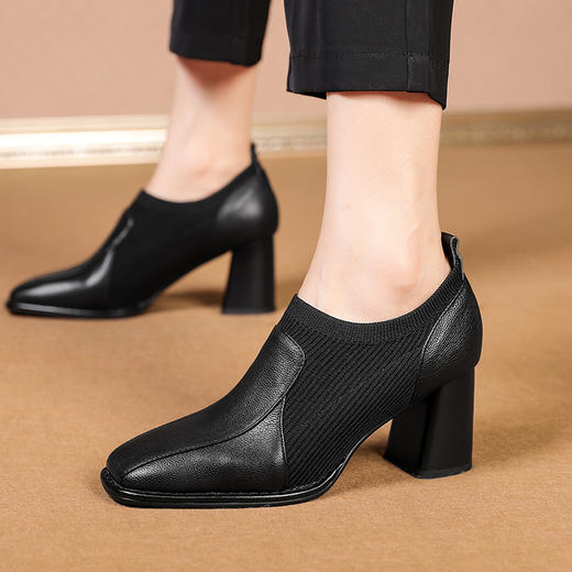 方头深口单鞋，大码时尚高跟鞋XYM-k417 商品图1