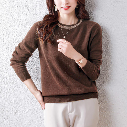 丁摩 纯羊毛圆领长袖毛衣21207 商品图2