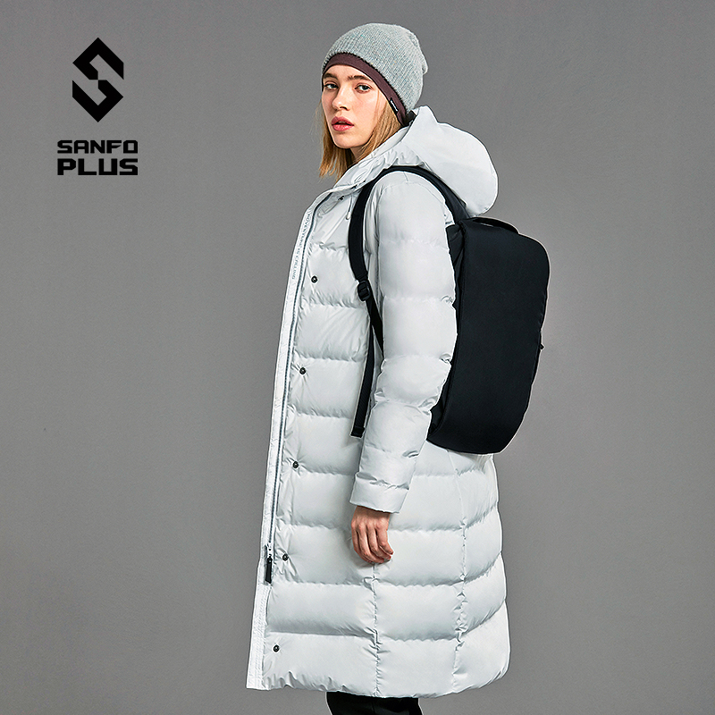 SANFO PLUS SJW-21087 女款墨玉长款羽绒服