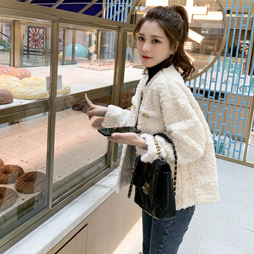羊羔绒外套女新款韩版学生加厚加绒外衣服秋冬羊羔毛外搭上衣 商品图2