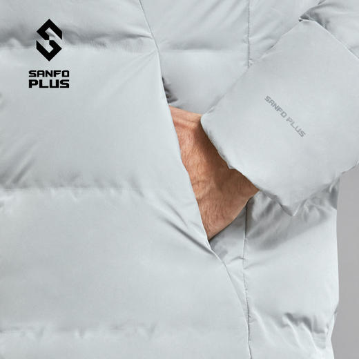 SANFO PLUS 男款墨玉保暖抗风休闲运动长款羽绒服SJM-21088 商品图4