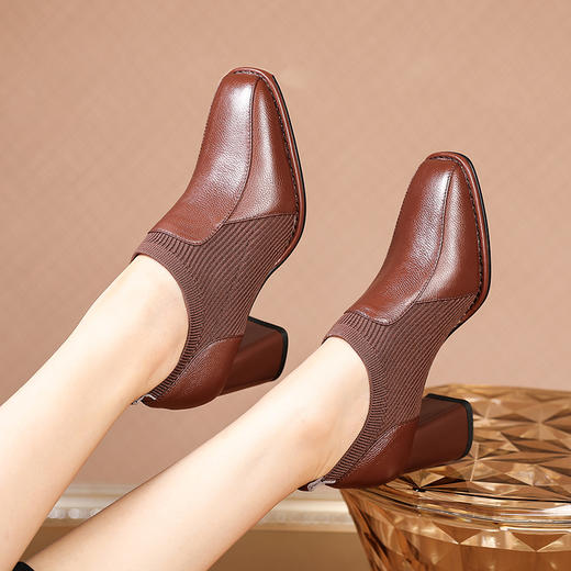 方头深口单鞋，大码时尚高跟鞋XYM-k417 商品图9