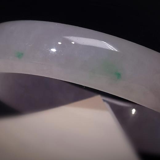 淡紫色紫罗兰翡翠带绿点翡翠手镯 商品图7