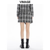 VIMAGE纬漫纪秋冬新款洋气时髦格纹高腰包臀半身裙女裙半裙V1606214 商品缩略图3