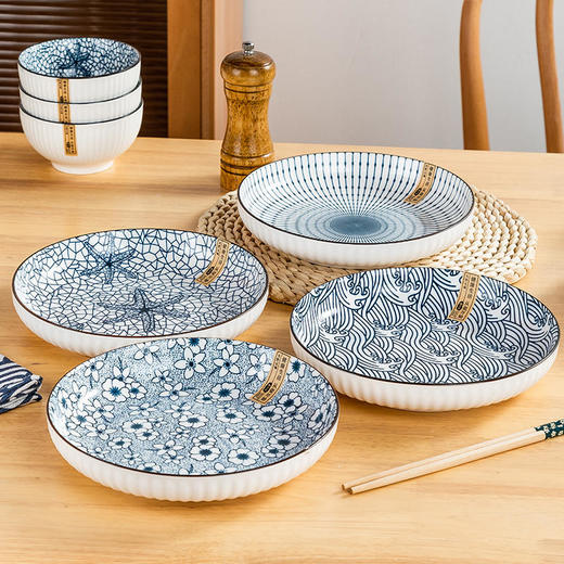 【尚行知是古染蓝韵餐具】破损包赔，专业的防破损包装，专业售后团队，7天内无理由退换货，放心购买 商品图1