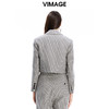 VIMAGE纬漫纪秋冬新款条纹修身女士西装短款外套V1603224 商品缩略图3
