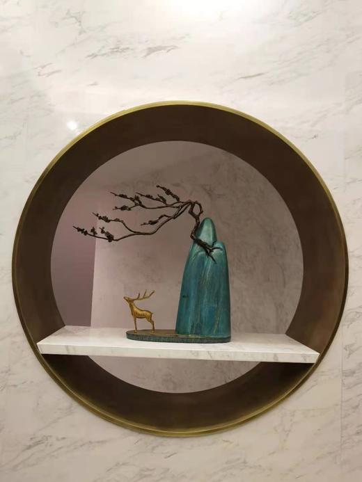 灵山仙鹿 出口级铜艺 新中式纯铜摆件客厅书房办公室装饰品 铜艺 创意 摆件 商品图1