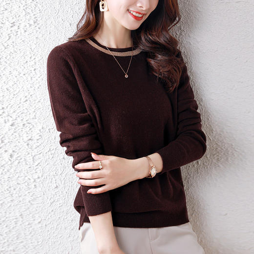 丁摩 纯羊毛圆领长袖毛衣21207 商品图8