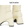 【下架】lost in echo 原创设计师品牌 不规则鞋跟填充装饰方头及膝靴长靴 商品缩略图2