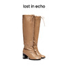 lost in echo 原创设计师品牌 气眼鞋跟圆头趣味袖套膝下靴堆堆靴 商品缩略图0