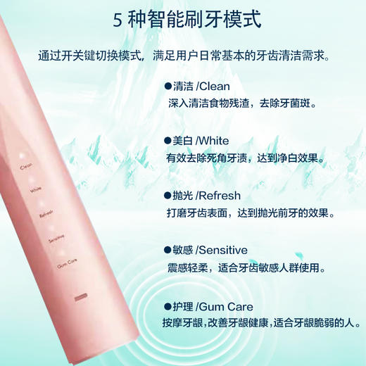 以牧声波电动牙刷家用智能防水充电式男女士超全自动软毛套装 商品图2