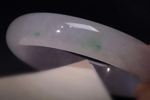 淡紫色紫罗兰翡翠带绿点翡翠手镯 商品图12