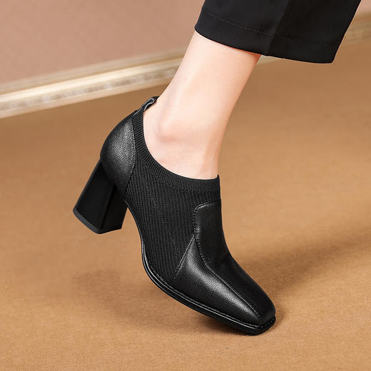 方头深口单鞋，大码时尚高跟鞋XYM-k417 商品图2