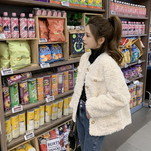 羊羔绒外套女新款韩版学生加厚加绒外衣服秋冬羊羔毛外搭上衣 商品图1