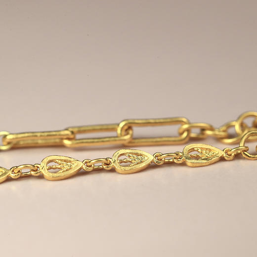 西亚高古镶蚀红玉髓潮金手链 商品图8