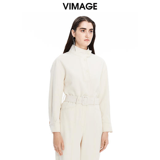 VIMAGE纬漫纪秋冬新款女装个性时尚宽松立领简约小上衣V1613206 商品图2