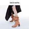 lost in echo 原创设计师品牌 气眼鞋跟圆头趣味袖套膝下靴堆堆靴 商品缩略图3