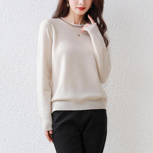 丁摩 纯羊毛圆领长袖毛衣21207 商品图7