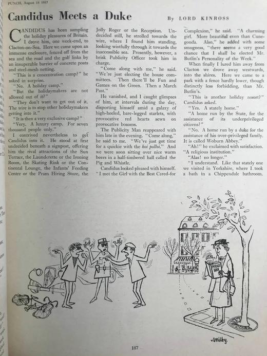 1957年7-12月 英国讽刺漫画杂志《笨拙》 数百幅插图 漆布精装16开 商品图5