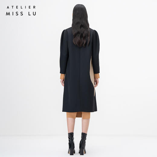 【橄榄枝】砂岩驼不规则曲线拼皮廓形外套/0000757A 商品图3