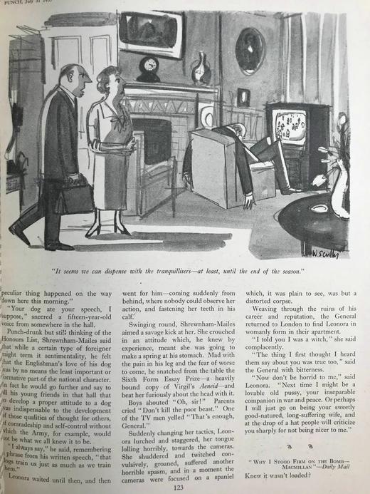 1957年7-12月 英国讽刺漫画杂志《笨拙》 数百幅插图 漆布精装16开 商品图11