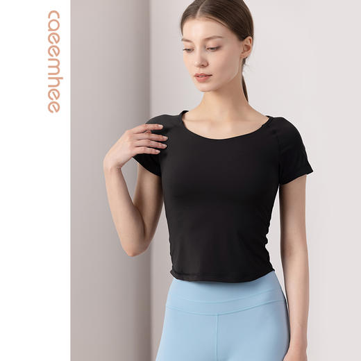 【断码捡漏】卡益裸感上衣短袖KL03302女士瑜伽服健身服 商品图2
