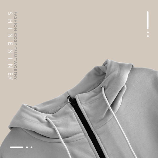 93326207三色拼接带帽开衫卫衣 商品图1