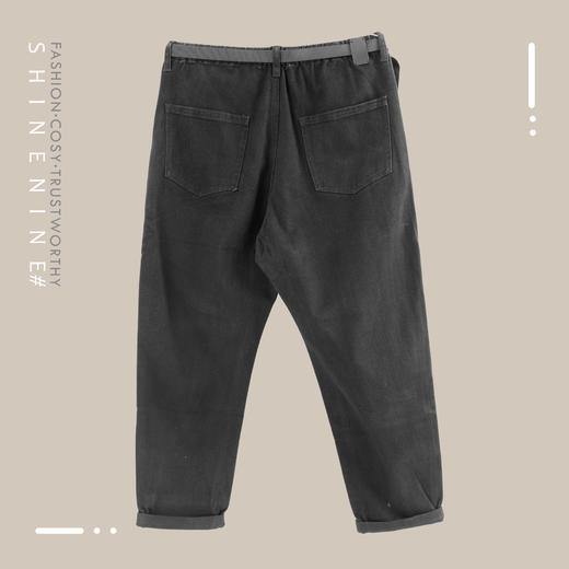 E931531217自带腰带直筒牛仔裤 商品图3