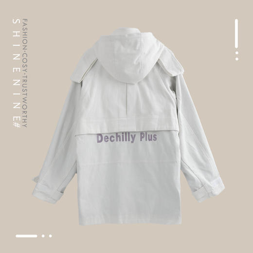 P93167573多口袋灯芯绒带帽风衣 商品图3