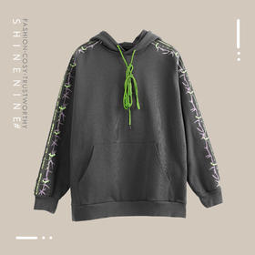 B93246397彩色刺绣帽衫套头卫衣