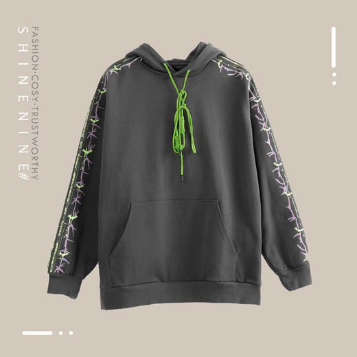 B93246397彩色刺绣帽衫套头卫衣 商品图0