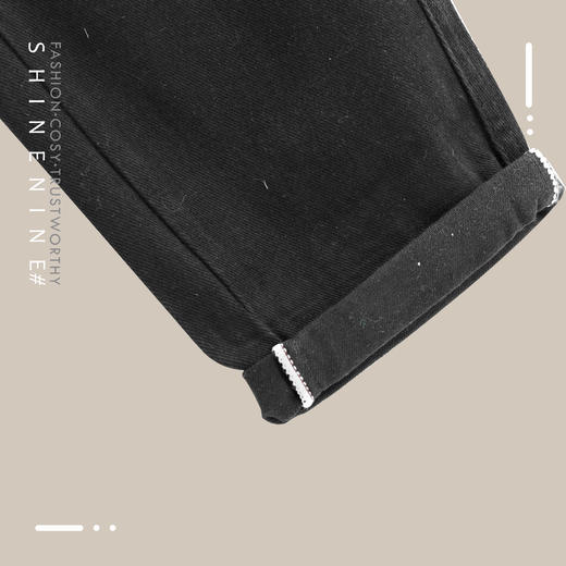 E931531217自带腰带直筒牛仔裤 商品图2