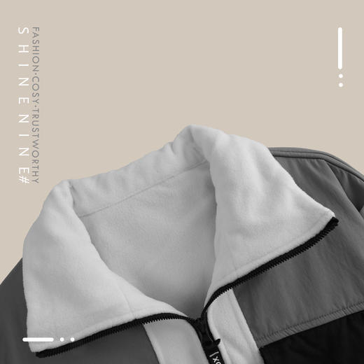 933272236拼色加绒短款夹克 商品图1