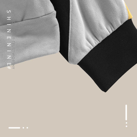 93326207三色拼接带帽开衫卫衣 商品图2