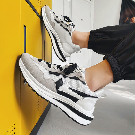 【服饰鞋包】新款男鞋春季透气韩版潮流阿甘鞋网布运动休闲厚底小白鞋潮鞋 商品图2