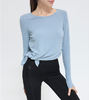 【不规则设计+罗纹面料】新款女运动上衣长袖紧身瑜伽服跑步速干衣健身服T恤  JL 000 YC106 商品缩略图1