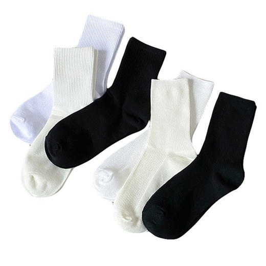 【3双装 轻松搞定你的日常穿搭】秋冬季女袜日系纯色jk袜子时尚运动袜双针长筒女士棉袜袜子女中筒 商品图3