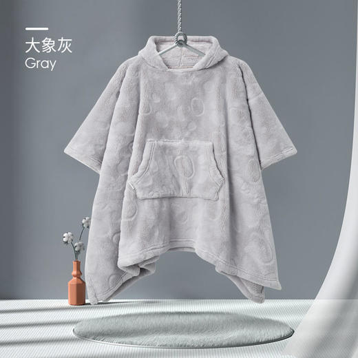 i-baby防静电剪花牛奶绒成人/儿童亲子款保暖防风披肩斗篷/毯子宝宝加绒披肩斗篷0-6岁加厚 商品图5