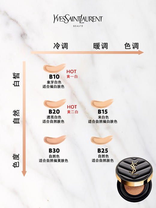 【中欧班列精选】 YSL圣罗兰全新配方升级皮革气垫 B10 B20色号 14g SHJH/RL 商品图3